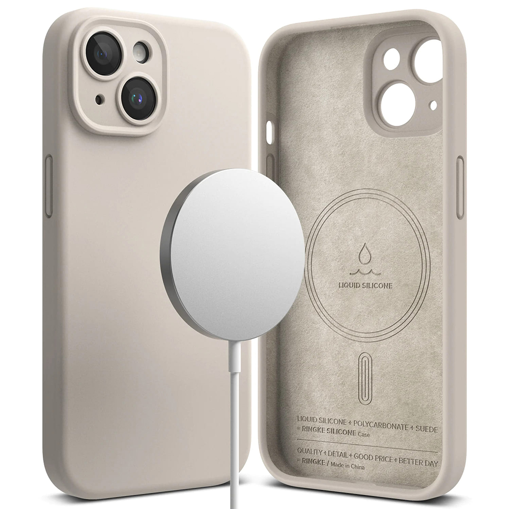 Ringke Silicone Magnetic kryt na - iPhone 15 Plus - Stone KF2315459