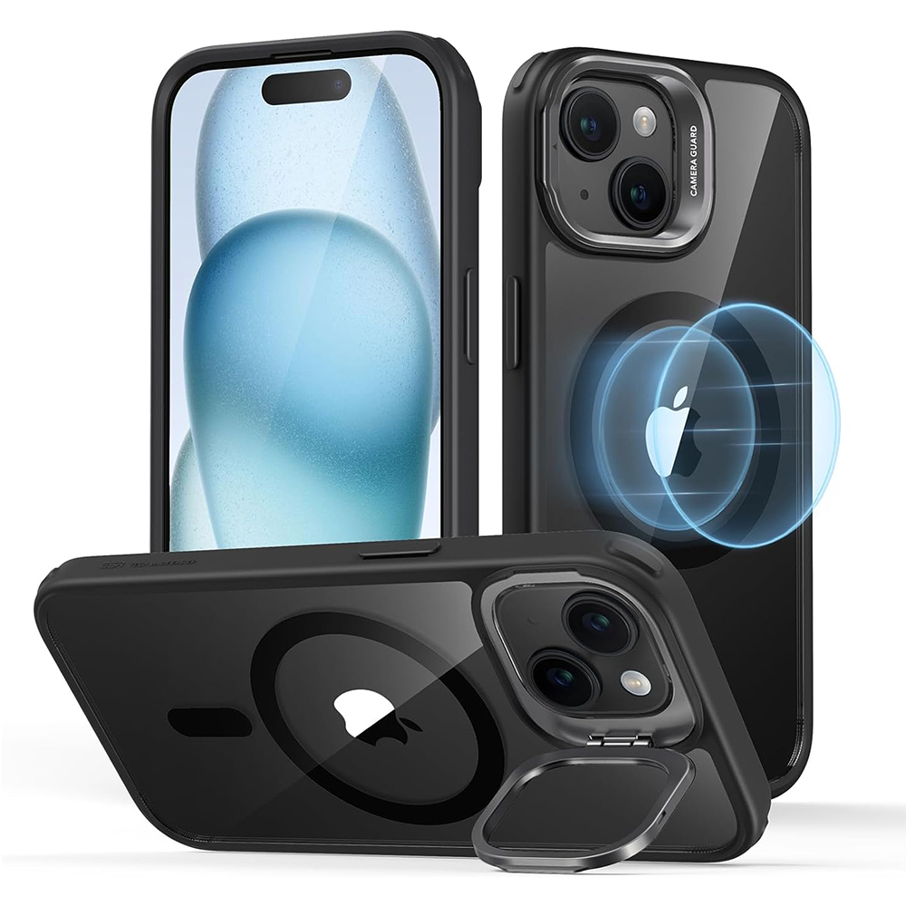 ESR Classic Hybrid HaloLock Kickstand kryt na - iPhone 15 - čistá čierna KF2315520