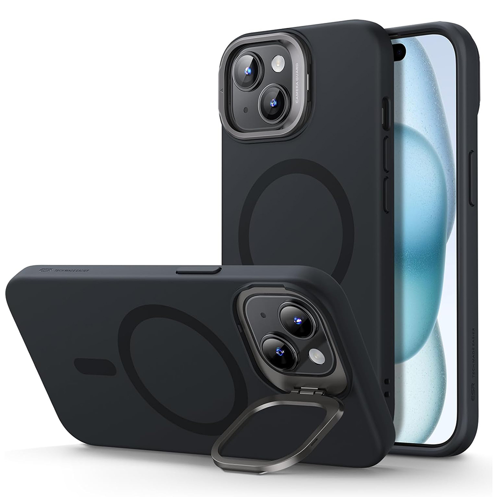 ESR Cloud Soft HaloLock Kickstand kryt na - iPhone 15 Plus - čierna KF2315526