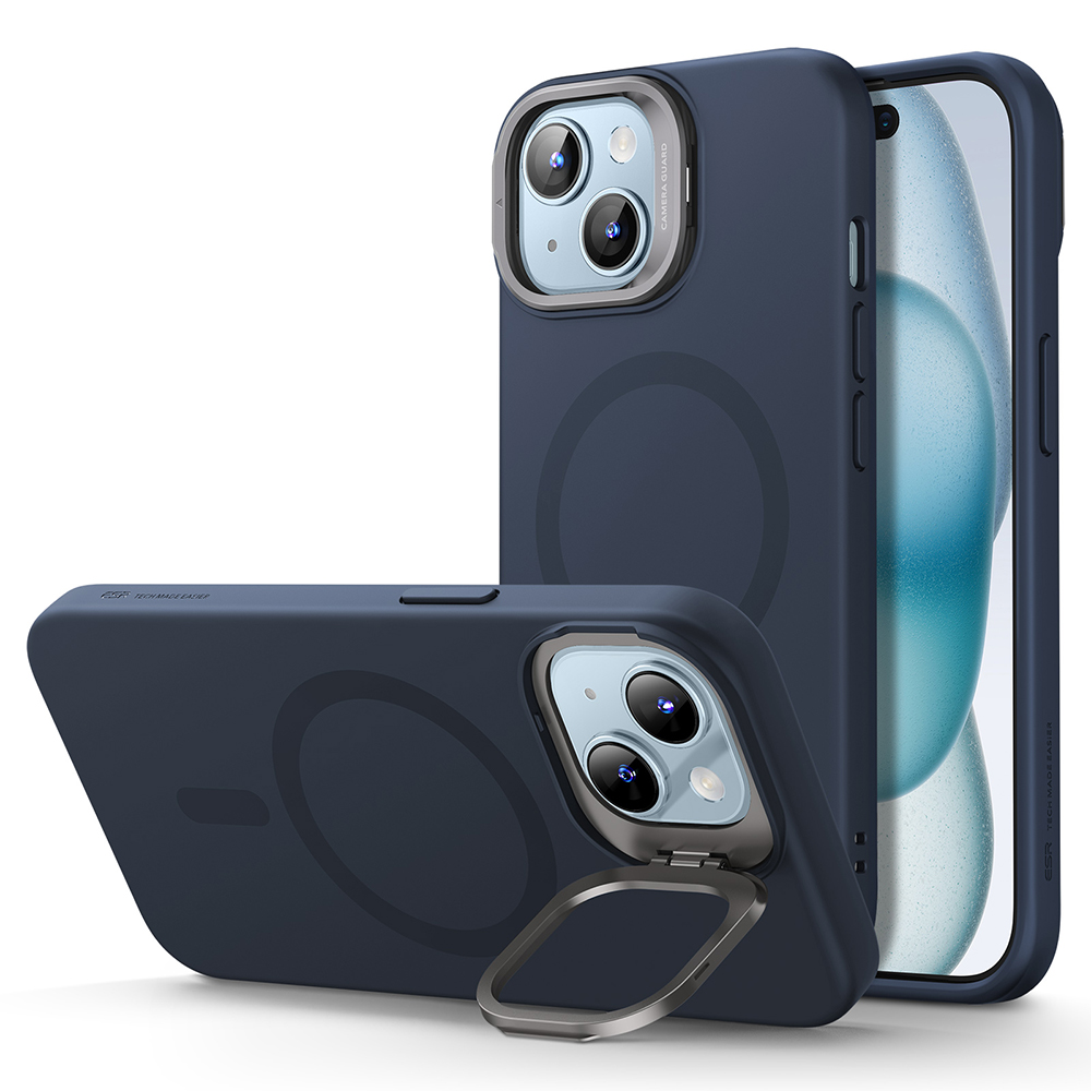 ESR Cloud Soft HaloLock Kickstand kryt na - iPhone 15 Plus - tmavo modrá KF2316181