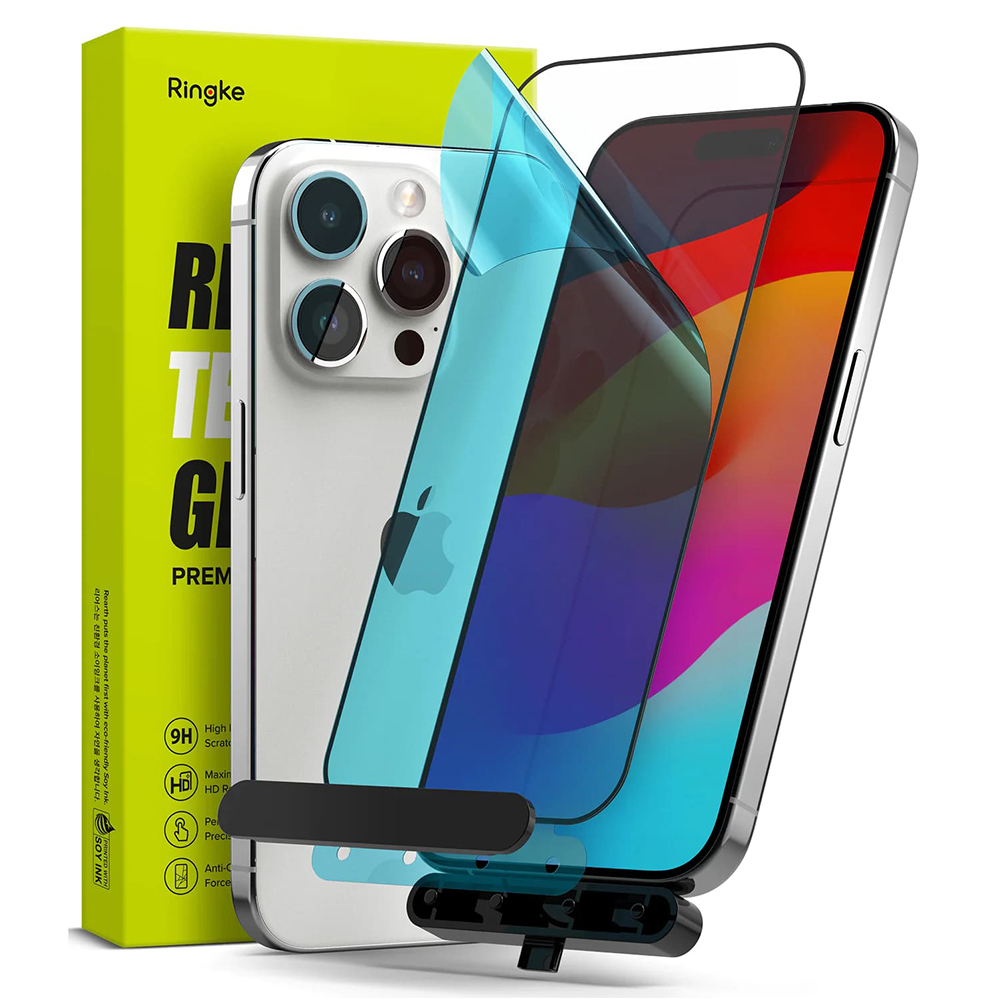 Ringke Ochranné temperované sklo na displej pre - iPhone 15 Pro - čierna KF2315465