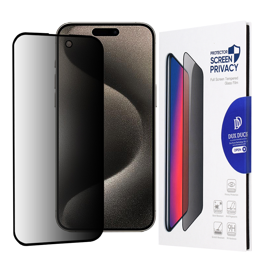 Dux Ducis Temperované sklo Privacy pre - iPhone 15 Pro Max - čierna KF2315352