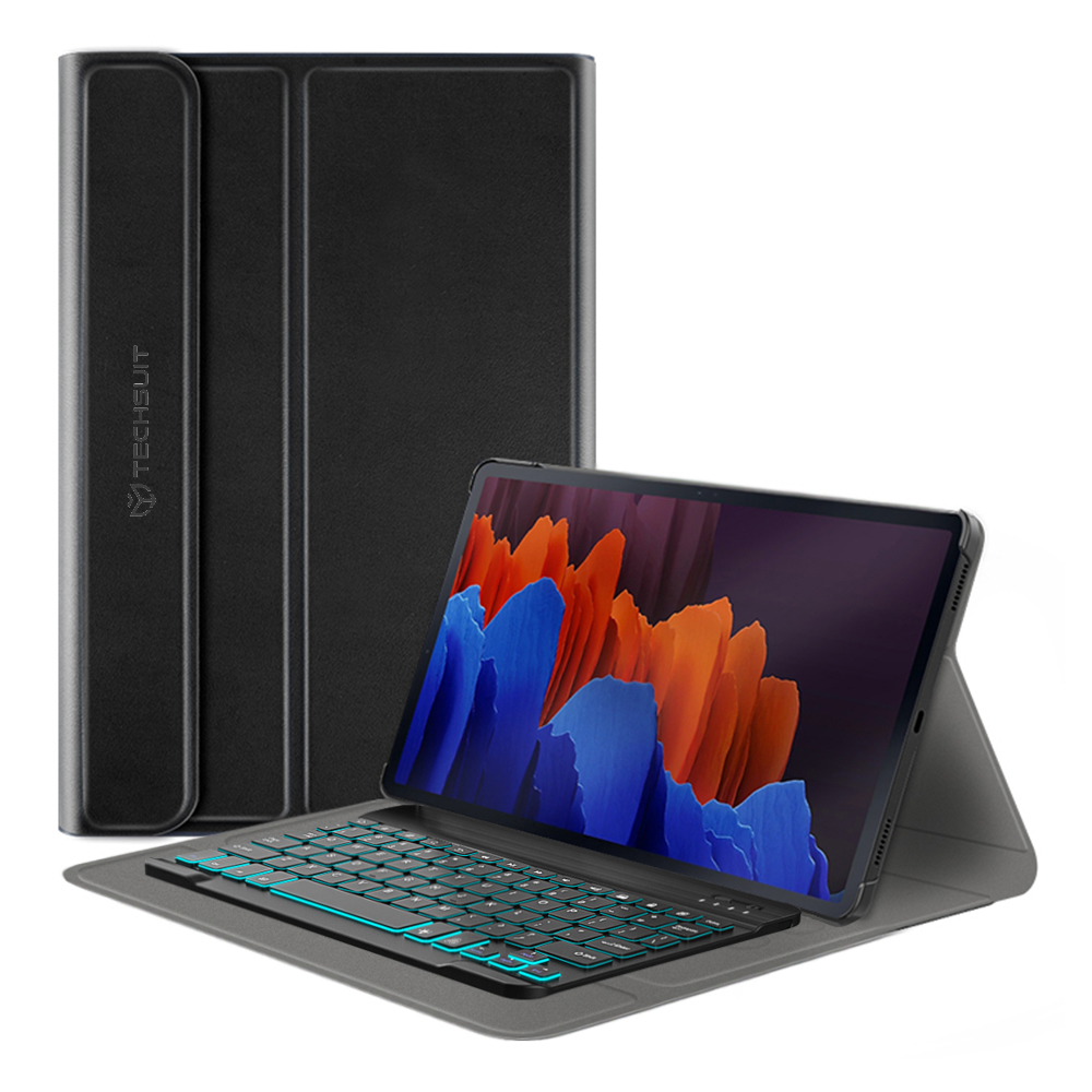 Techsuit Puzdro CozyTab (s RGB bezdrôtovou magnetickou klávesnicou) - Samsung Galaxy Tab S7 Plus 12.4 T970/T976 - Čierna KF2320785