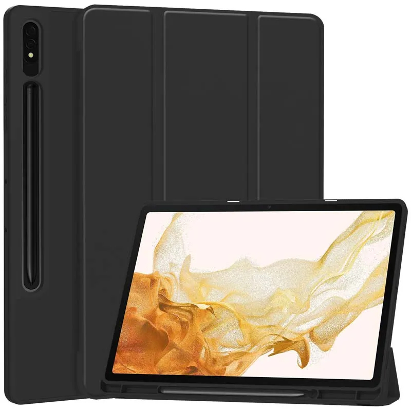 Techsuit Sklopný obal Flex Trifold (s držiakom na pero) - Samsung Galaxy Tab S7 Plus / S8 Plus - Čierna KF2321730