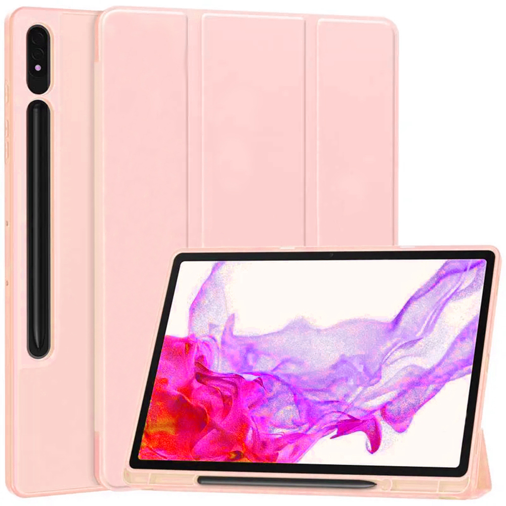 Techsuit Sklopný obal Flex Trifold (s držiakom na pero) - Samsung Galaxy Tab S7 Plus / S8 Plus - Ružová KF2321731