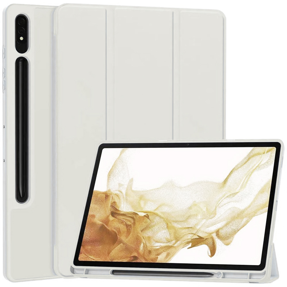 Techsuit Sklopný obal Flex Trifold (s držiakom na pero) - Samsung Galaxy Tab S7 Plus / S8 Plus - Sivá KF2321732