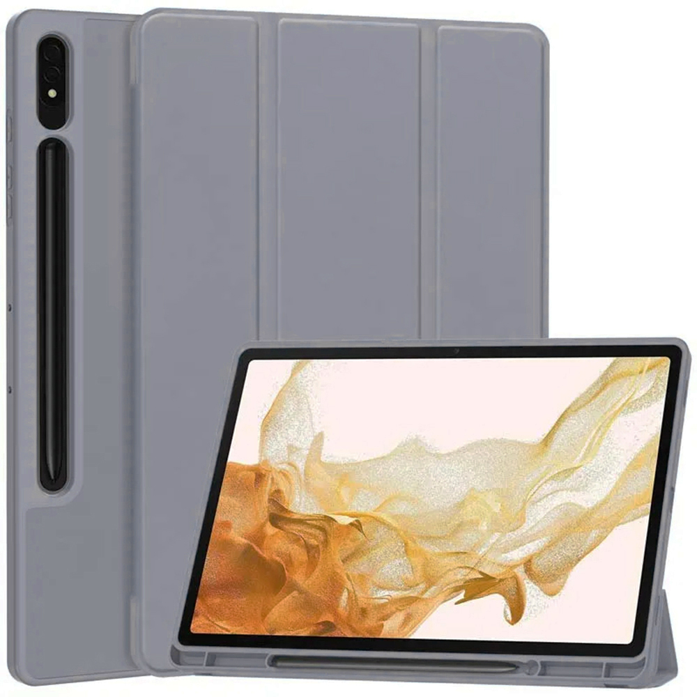 Techsuit Sklopný obal Flex Trifold (s držiakom na pero) - Samsung Galaxy Tab S7 Plus / S8 Plus - Fialová KF2321738