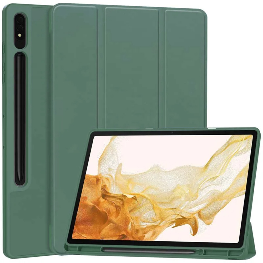 Techsuit Sklopný obal Flex Trifold (s držiakom na pero) - Samsung Galaxy Tab S7 Plus / S8 Plus - Zelená KF2321739