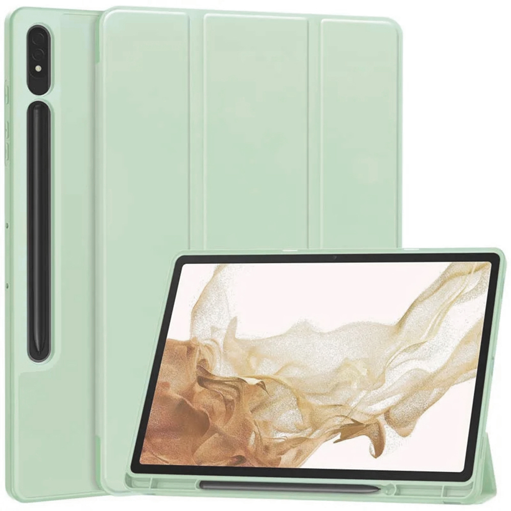 Techsuit Sklopný obal Flex Trifold (s držiakom na pero) - Samsung Galaxy Tab S7 Plus / S8 Plus - Matcha Zelená KF2321740