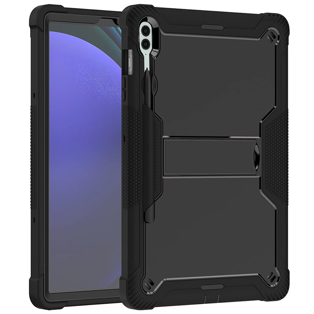 Techsuit Ochranný kryt Rugged TabShell + ochranná fólia na displej - Samsung Galaxy Tab S9 FE Plus - Čierna KF2327029