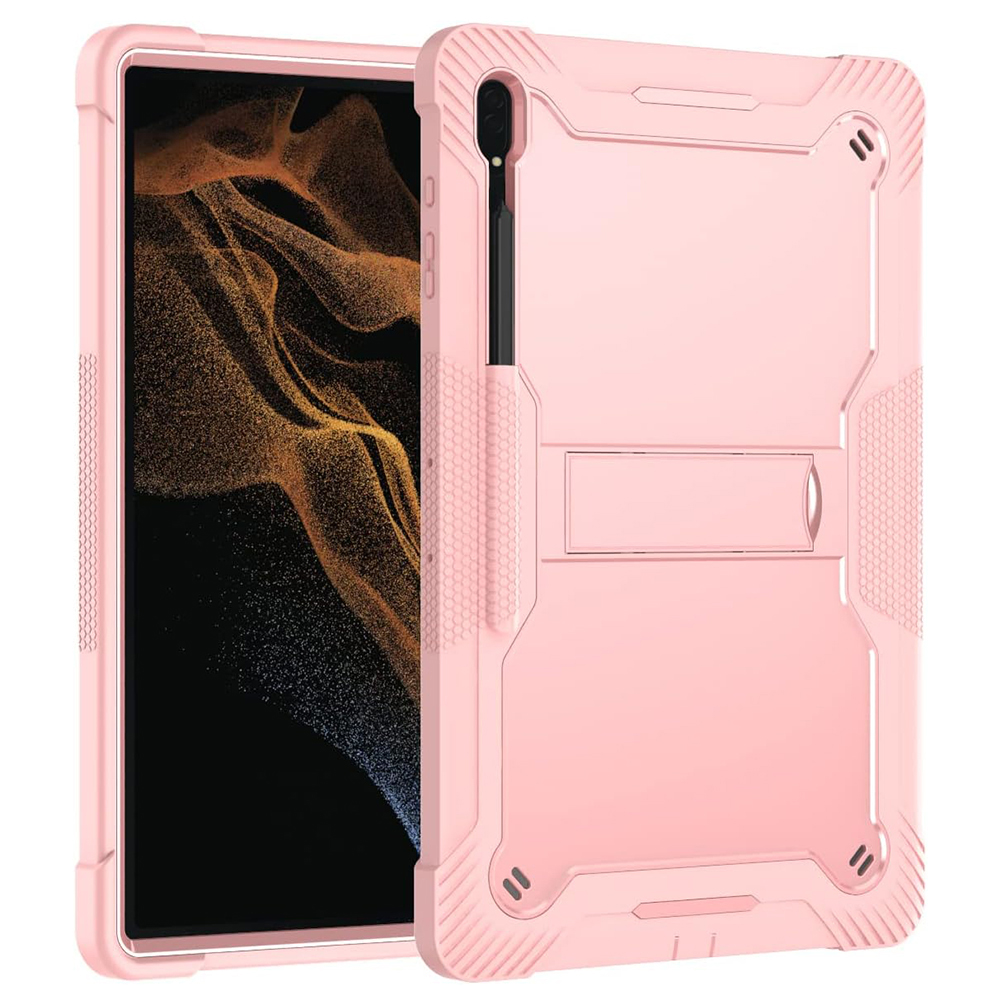 Techsuit Ochranný kryt Rugged TabShell + ochranná fólia na displej - Samsung Galaxy Tab S8 Ultra / S9 Ultra - Ružovo Zlatá KF2327036