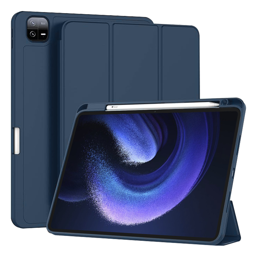 Techsuit Sklopný obal Flex Trifold (s držiakom na pero) - Xiaomi Pad 6 / Pad 6 Pro - Tmavo Modrá KF2321866