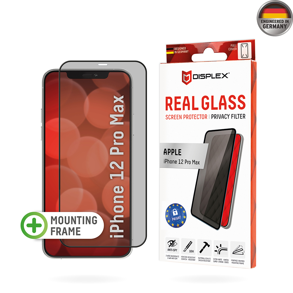 Displex Privacy sklo s plným pokrytím - iPhone 12 Pro Max - Čierna KF2324273