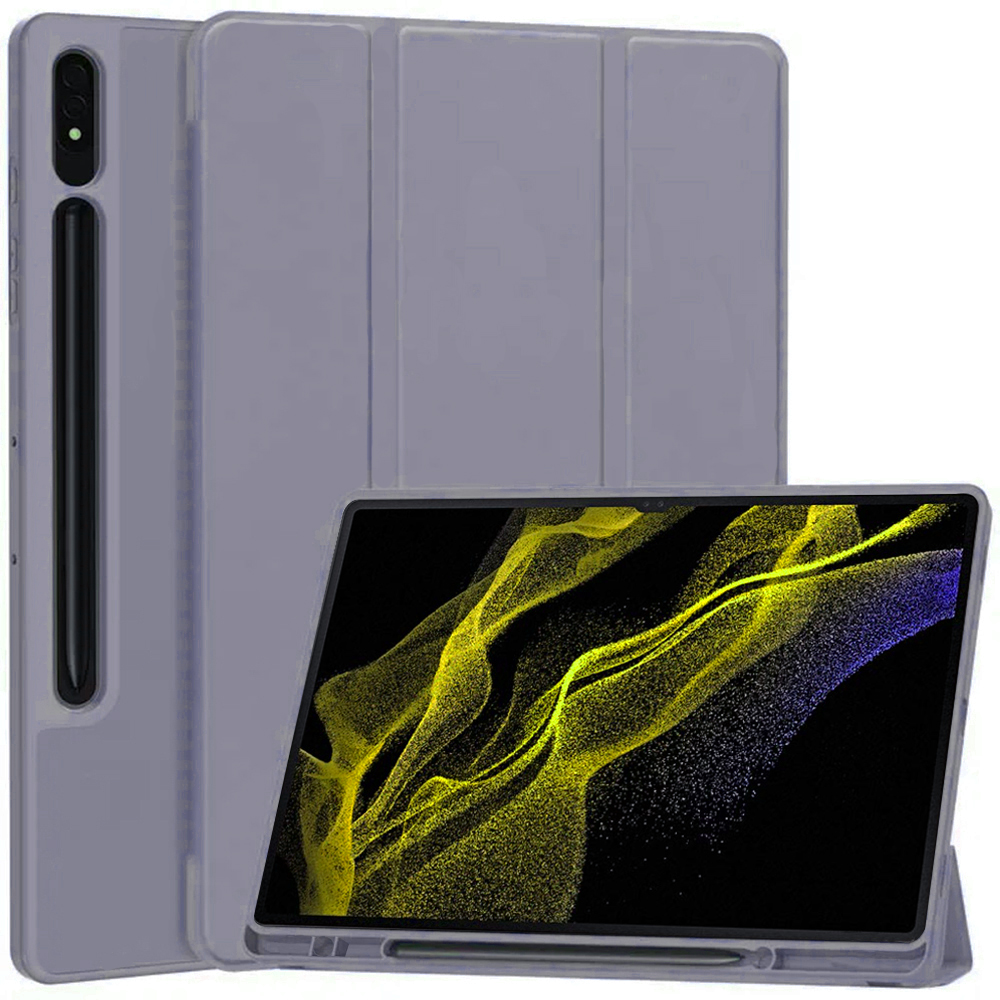 Techsuit Flex Trifold ochranné puzdro (s držiakom na pero) - Samsung Galaxy Tab S8 Ultra - Fialová KF2321628