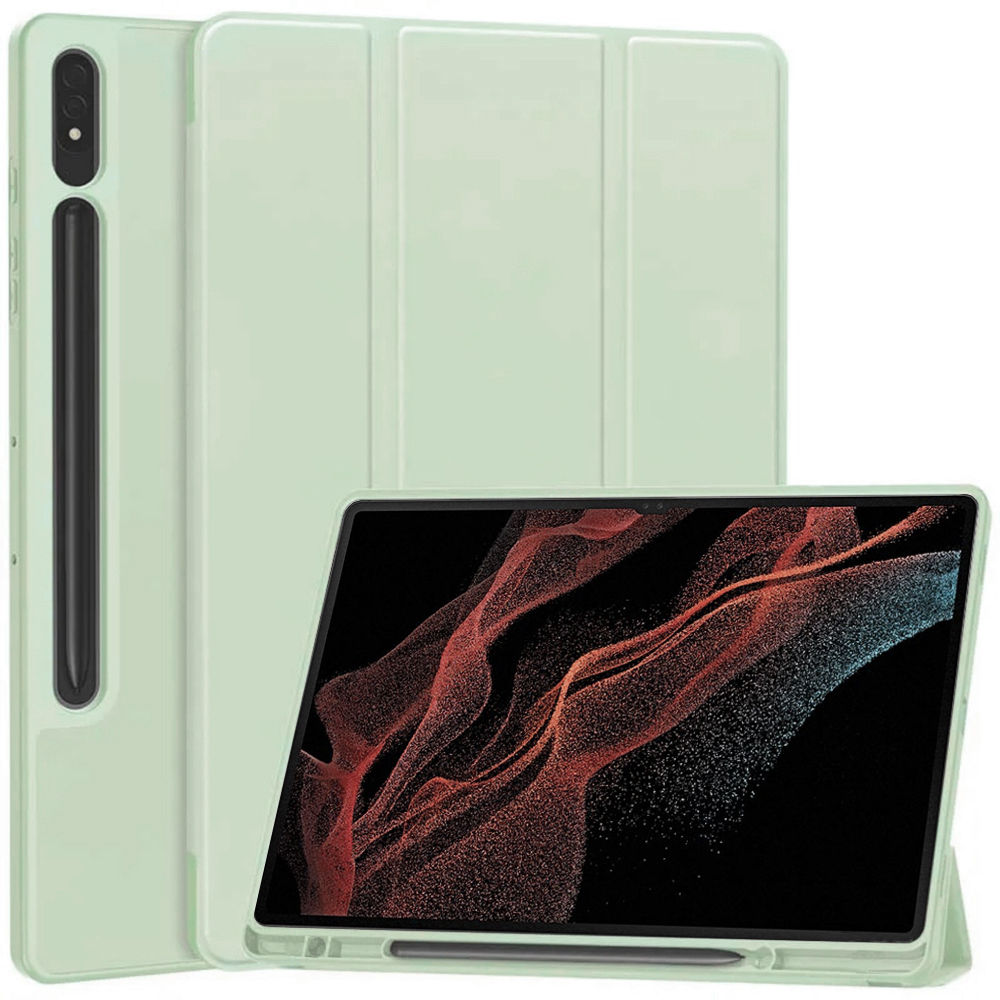 Techsuit Flex Trifold ochranné puzdro (s držiakom na pero) - Samsung Galaxy Tab S8 Ultra - Matcha Zelená KF2321630