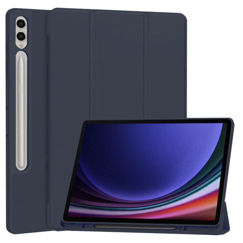 Techsuit Flex Trifold ochranné puzdro (s držiakom na pero) - Samsung Galaxy Tab S9 Plus - Tamvo modrá KF2321648