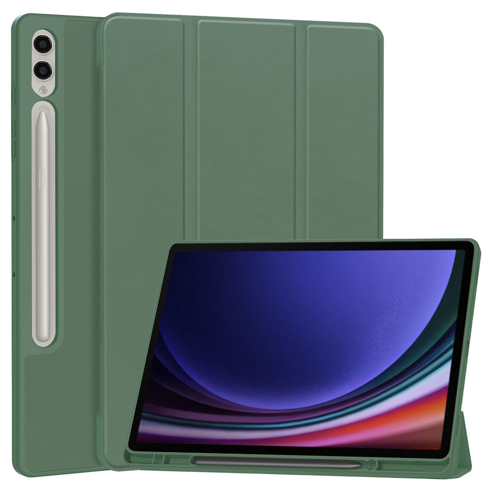 Techsuit Flex Trifold ochranné puzdro (s držiakom na pero) - Samsung Galaxy Tab S9 Plus - Zelená KF2321651