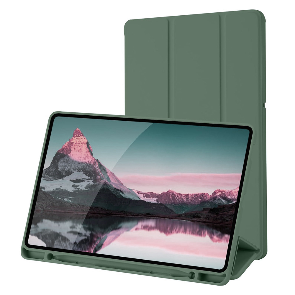 Techsuit Flex Trifold ochranné puzdro (s držiakom na pero) - Samsung Galaxy Tab S6 Lite (2020/2022/2024) - Zelená KF2321940
