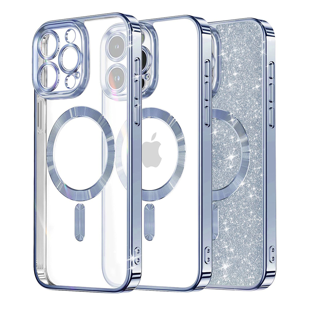 Techsuit Luxury Glitter MagSafe obal na - iPhone 12 Pro - Light Blue KF2324910