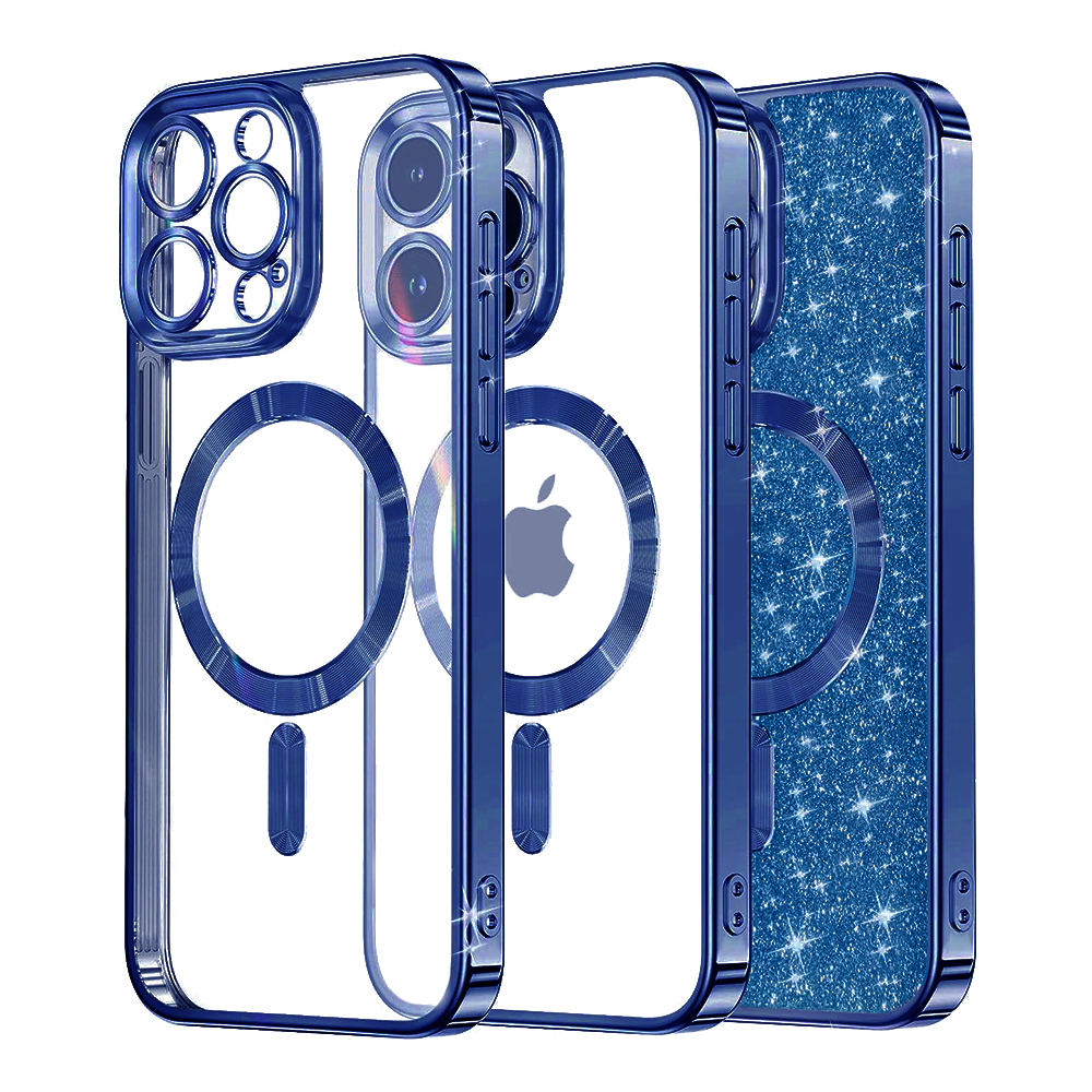 Techsuit Luxury Glitter MagSafe obal na - iPhone 12 Pro - Deep Modrá KF2324907