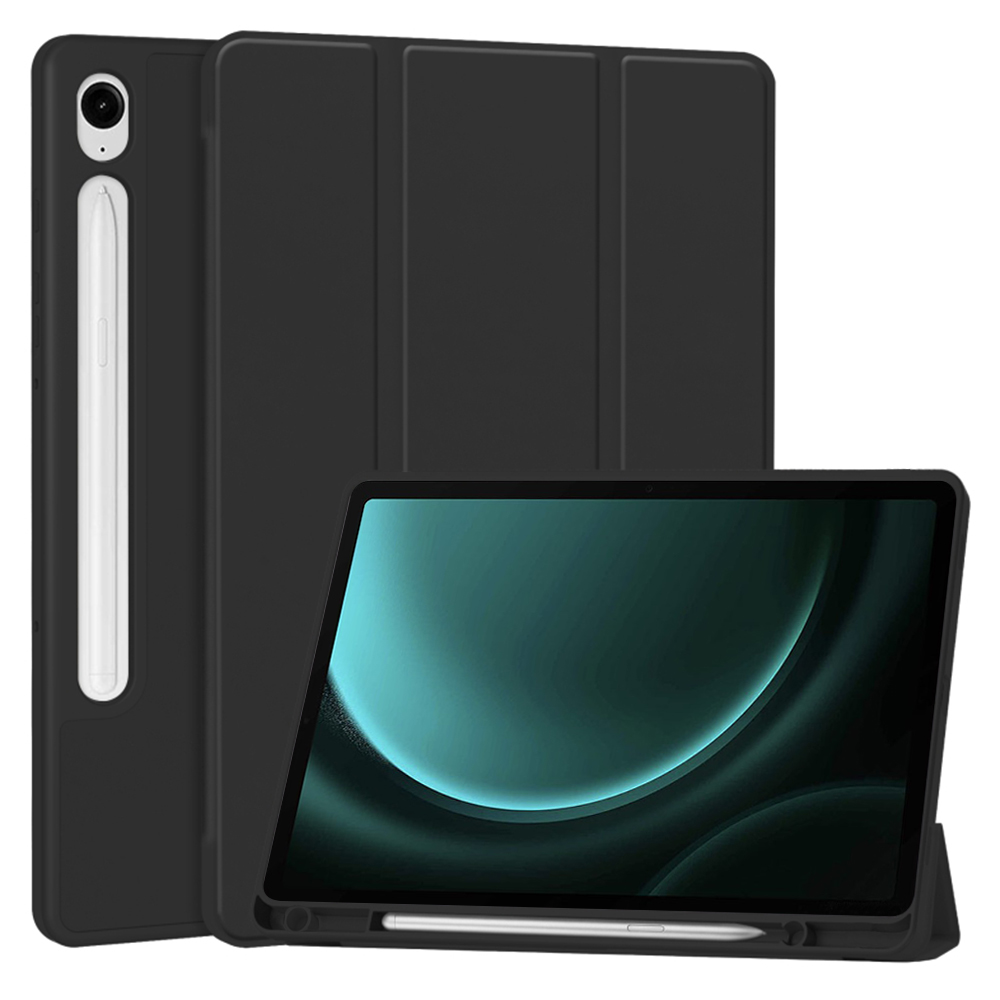 Techsuit Flex Trifold Puzdro (s držiakom na ceruzku) - Samsung Galaxy Tab S9 FE - Čierne KF2321653