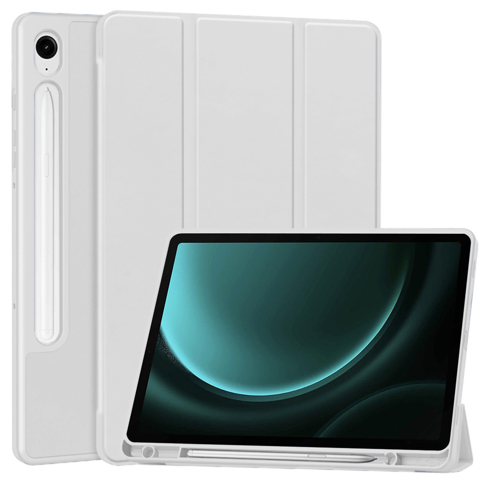 Techsuit Flex Trifold Puzdro (s držiakom na ceruzku) - Samsung Galaxy Tab S9 FE - Sivé KF2321655