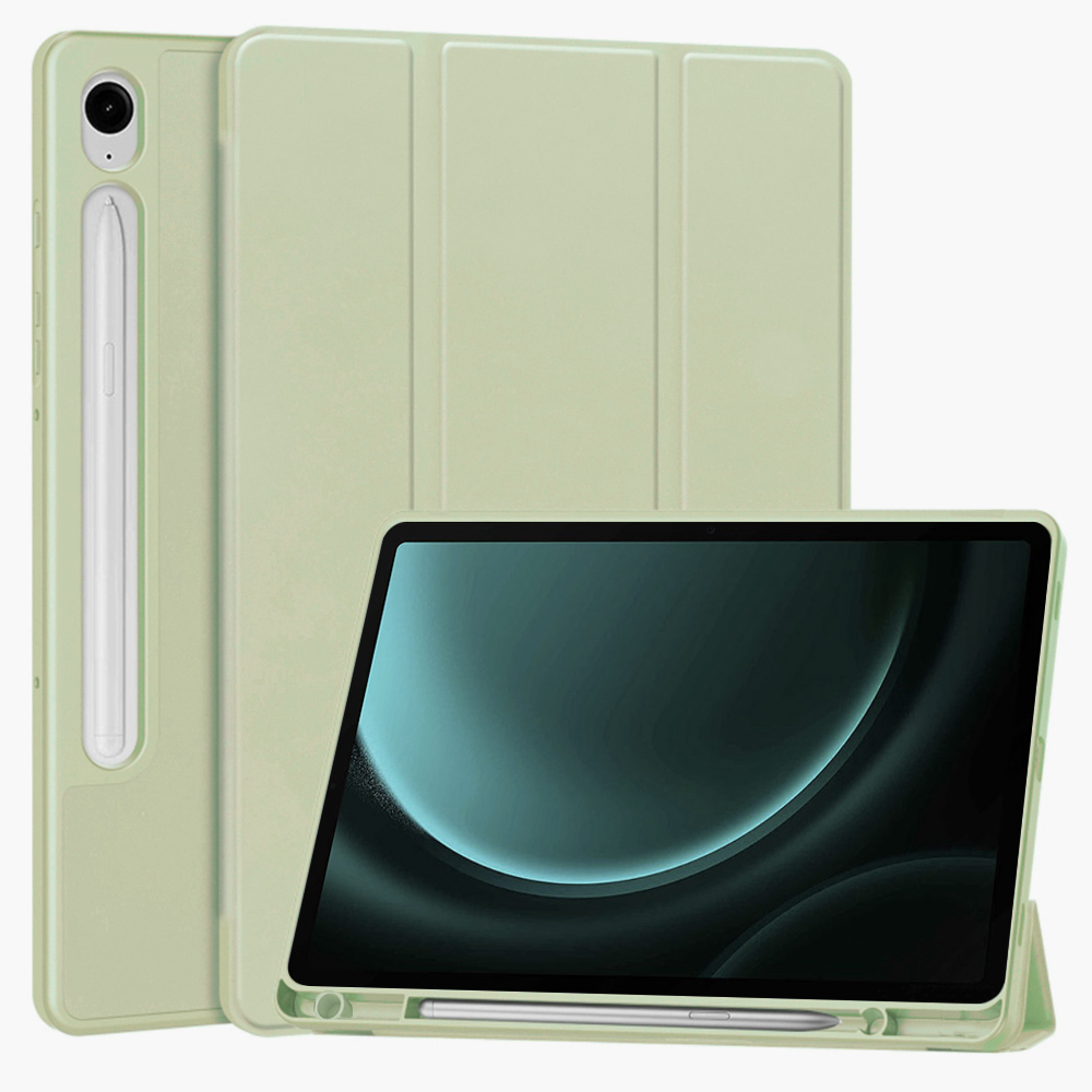 Techsuit Flex Trifold Puzdro (s držiakom na ceruzku) - Samsung Galaxy Tab S9 FE - Matcha Zelené KF2321663