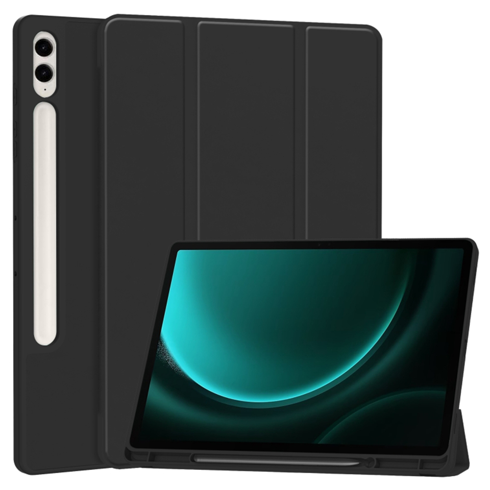 Techsuit Flex Trifold Puzdro (s držiakom na ceruzku) - Samsung Galaxy Tab S9 FE Plus - Čierne KF2321686