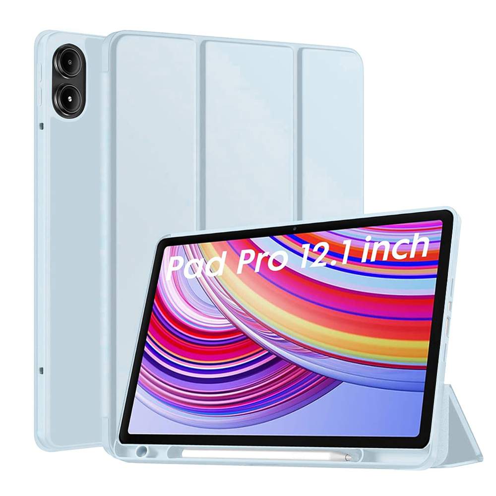 Techsuit Flex Trifold Puzdro (s držiakom na ceruzku) - Xiaomi Redmi Pad Pro / Poco Pad - Svetlomodré KF2331122