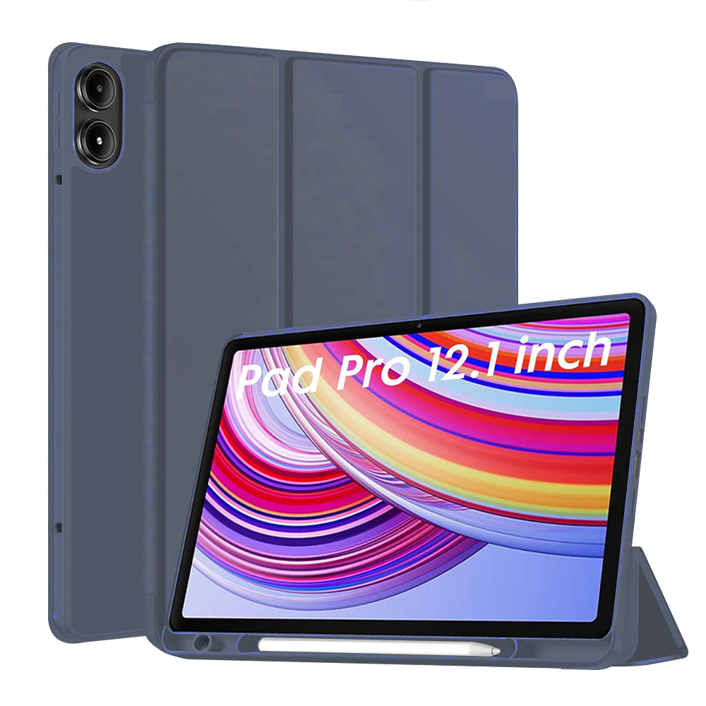 Techsuit Flex Trifold Puzdro (s držiakom na ceruzku) - Xiaomi Redmi Pad Pro / Poco Pad - Tmavomodré KF2331123