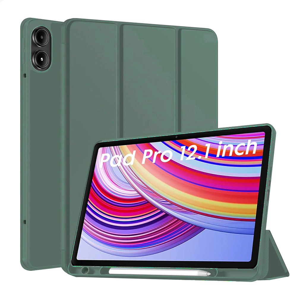 Techsuit Flex Trifold Puzdro (s držiakom na ceruzku) - Xiaomi Redmi Pad Pro / Poco Pad - Zelené KF2331126