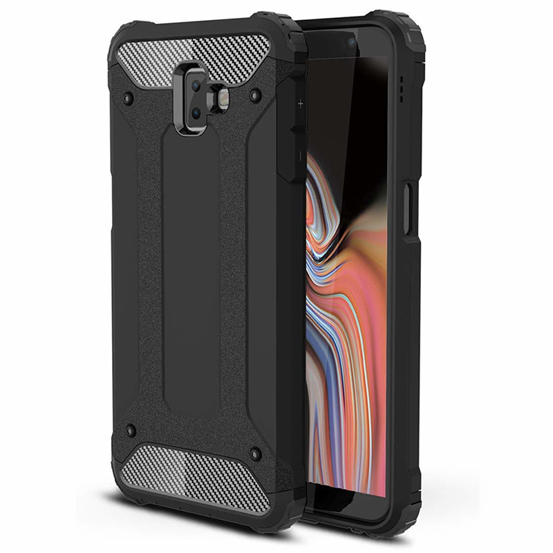 Techsuit Hybrid Armor Ochranný Obal - Samsung Galaxy J6 Plus - Čierny KF231196