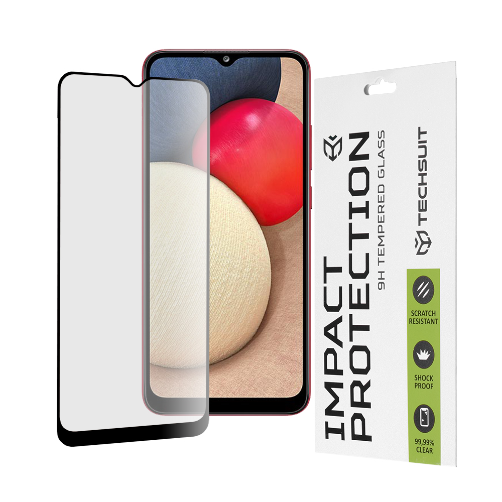 Techsuit 111D Celoplošné ochranné sklo s plným lepidlom pre Samsung Galaxy A02s / A03 / A03s / A03 Core / A04e / M04 - Čierne KF235625