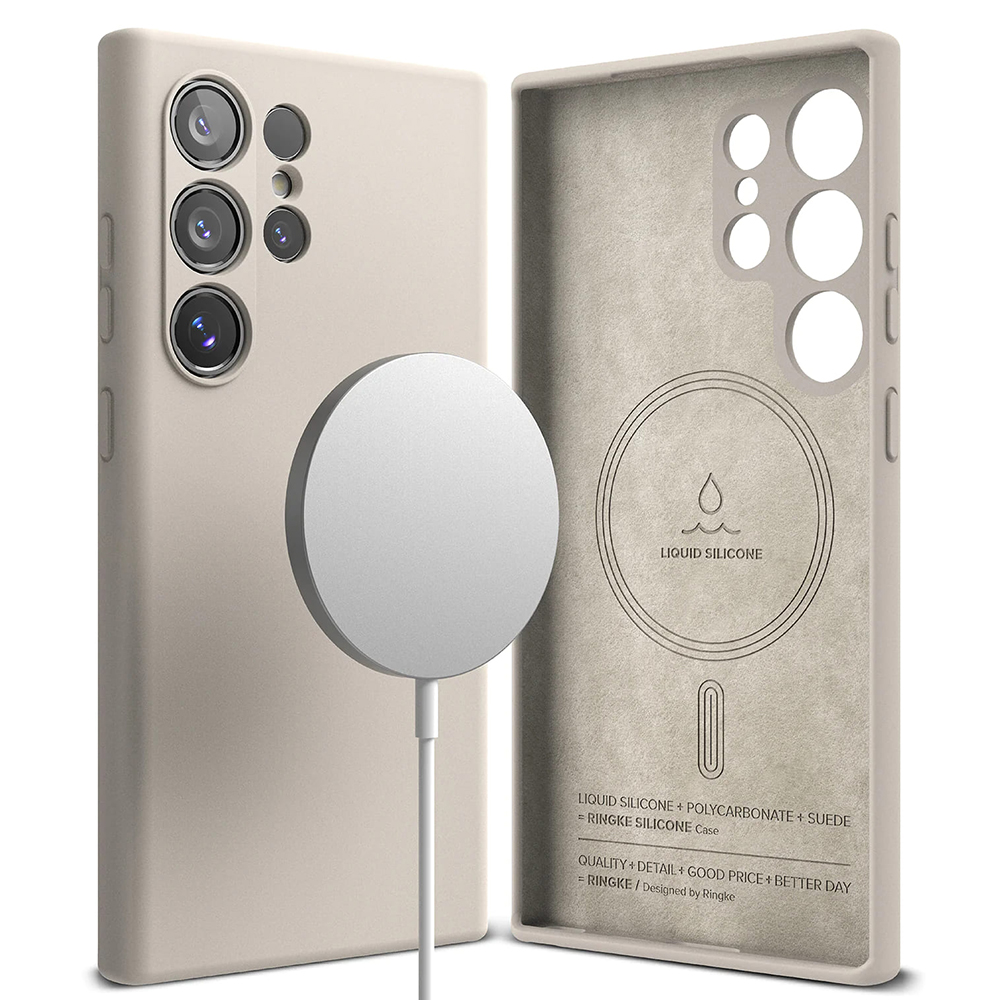 Ringke Silicone Magnetic - ochranný kryt pre Samsung Galaxy S24 Ultra - Kameň KF2318443