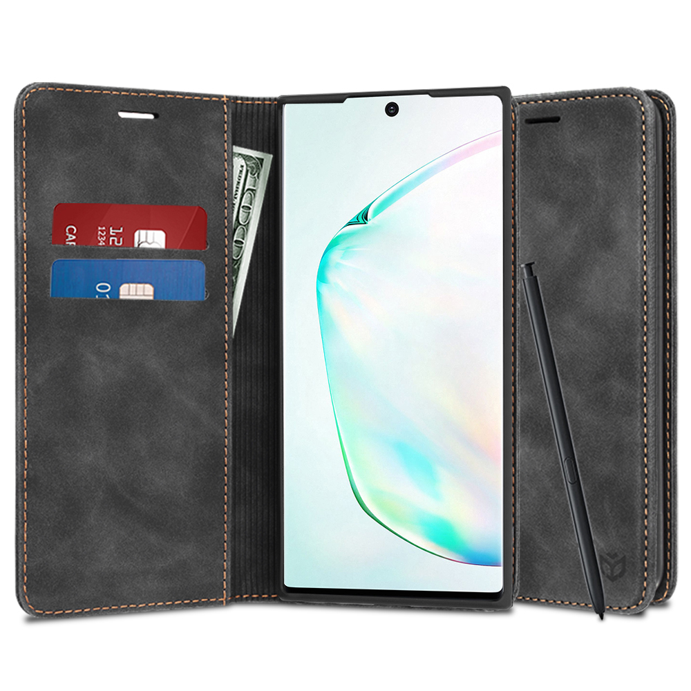 Techsuit Confy Otvárací Kryt - Samsung Galaxy Note 10 Plus / Note 10 Plus 5G - Čierny KF2321858