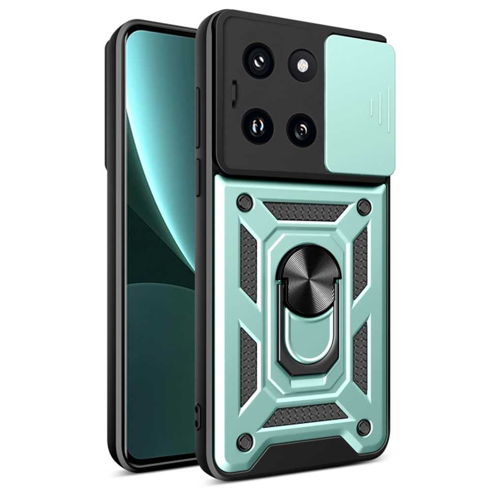 Techsuit CamShield Series ochranné Puzdro pre Xiaomi 14 - Zelené KF2327496