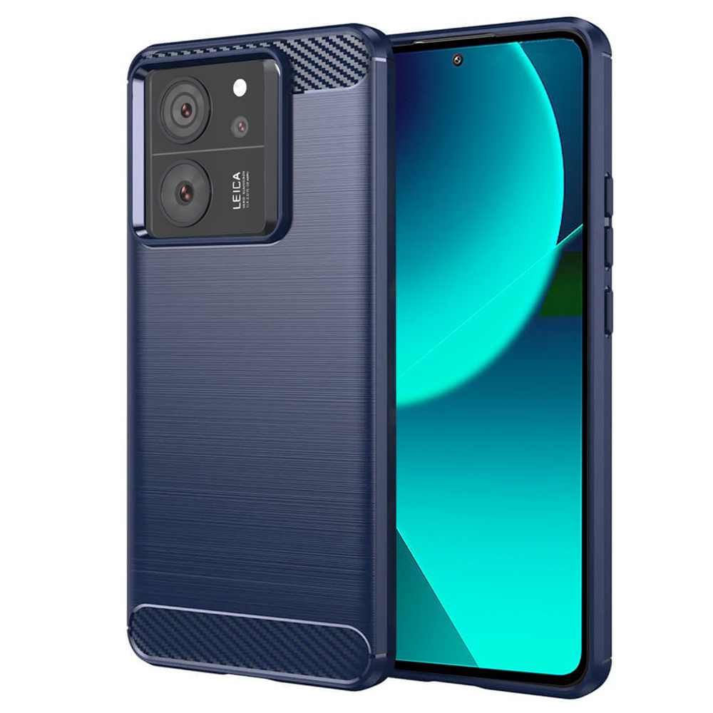 Techsuit Carbon Silicone ochranné Puzdro pre Xiaomi 13T / 13T Pro - Modré KF2327998