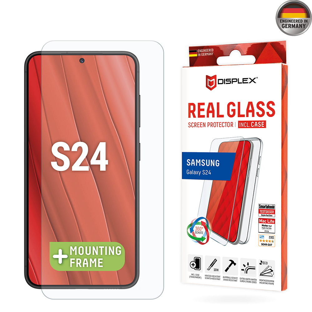 Displex Premium [Balíček] Skutočné ochranné Sklo + Kryt - Samsung Galaxy S24 - Číra KF2324207