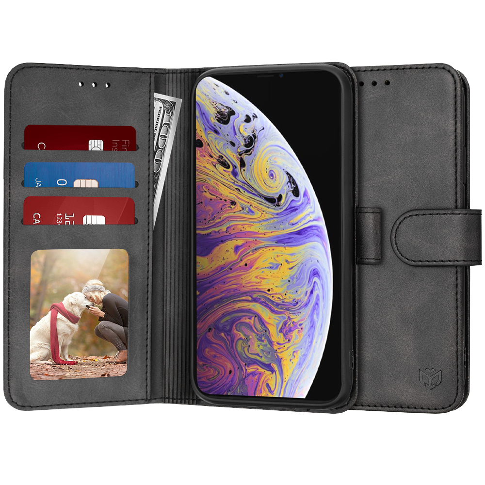 Techsuit Diary Book otváracie ochranné Puzdro - iPhone XS Max - Čierne KF2321165