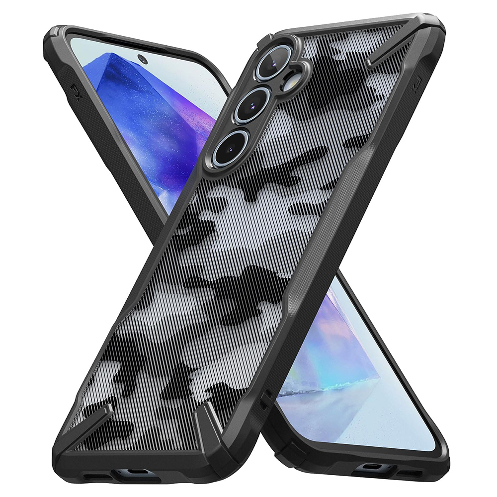 Ringke Fusion X Design - Ochranný kryt pre Samsung Galaxy A55 5G - Camouflage Čierny KF2319343