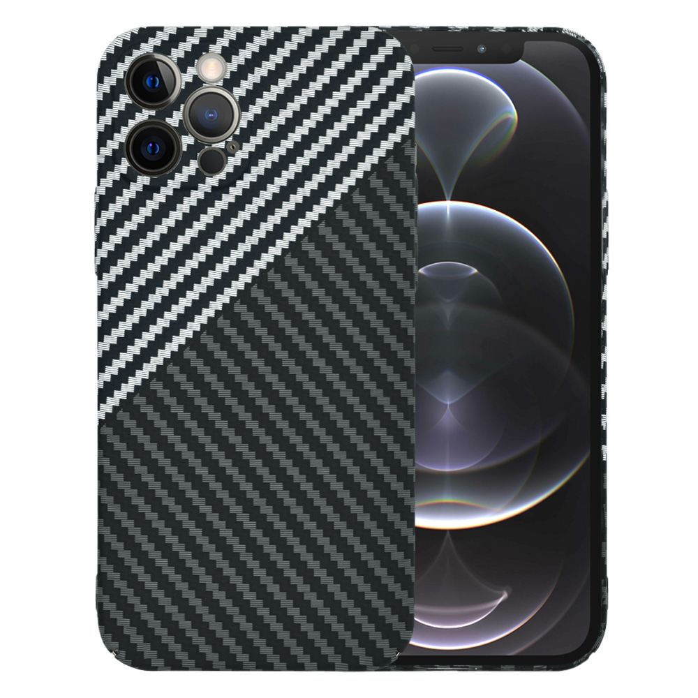 Techsuit Carbonite FiberShell ochranné Puzdro pre iPhone 12 Pro - Stealth Sivá KF2333195