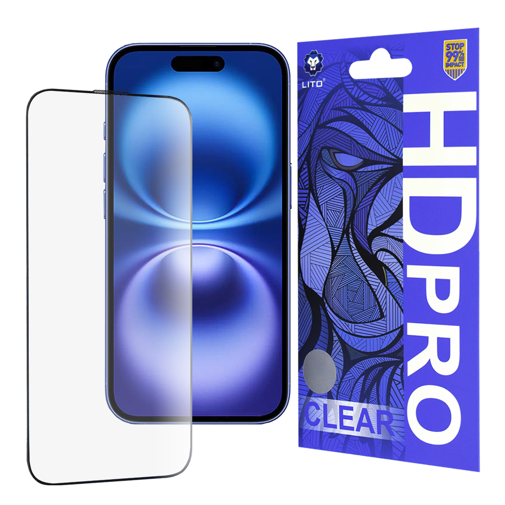 Lito HD Pro Clear - Ochranné sklo pre iPhone 16 - Čierne KF2334907