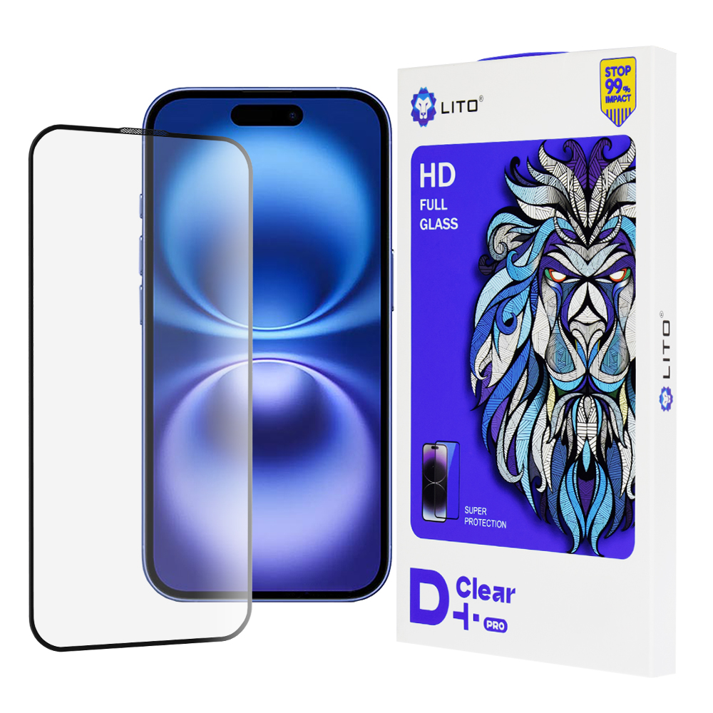Lito D+ Pro Clear - Ochranné sklo pre iPhone 16 - Čierne KF2334911