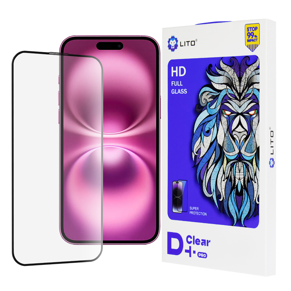 Lito D+ Pro Clear - Ochranné sklo pre iPhone 16 Plus - Čierne KF2334912