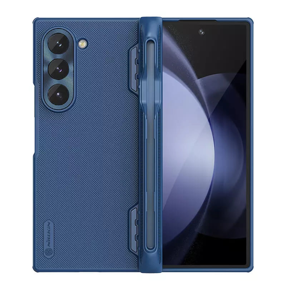 Nillkin Super Frosted Shield Ochranný Kryt s Držiakom na Pero - Samsung Galaxy Z Fold6 - Modrý KF2333552