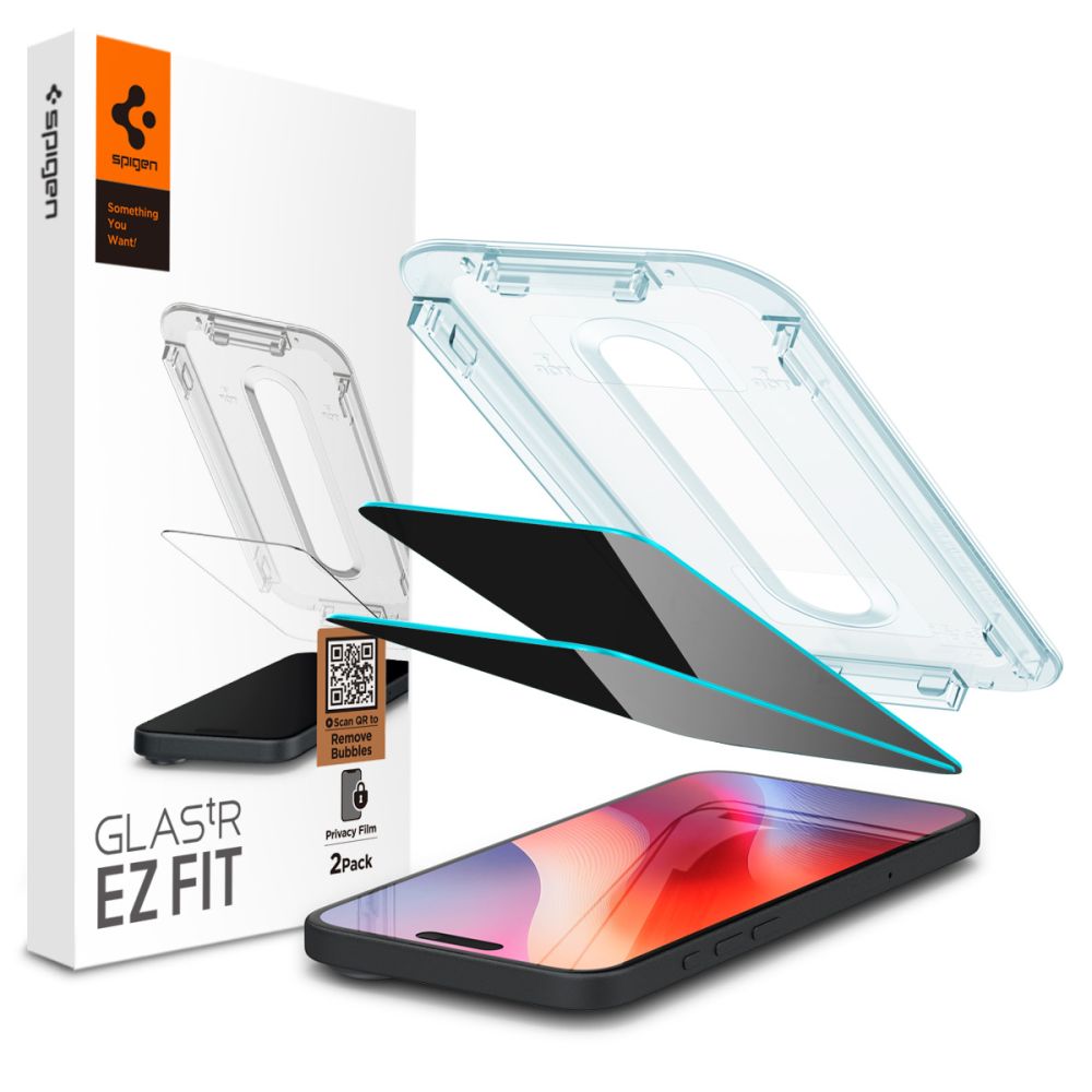 Spigen Glas.tR EZ-FIT Privacy Ochranné Tvrdené Sklo (2 ks) - iPhone 16 Pro - Čierne KF2338623