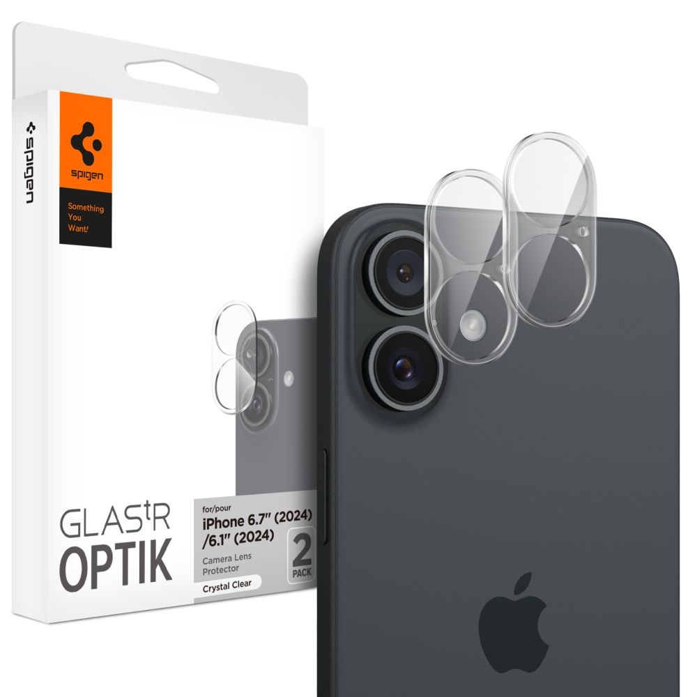 Spigen Optik.tR Ochranné Sklo na Kameru (2 ks) - iPhone 16 / iPhone 16 Plus - Číre KF2338875