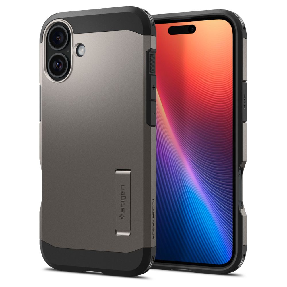 Spigen Tough Armor MagSafe extra odolný kryt pre iPhone 16 - tmavý kovový (Gunmetal) KF2338597