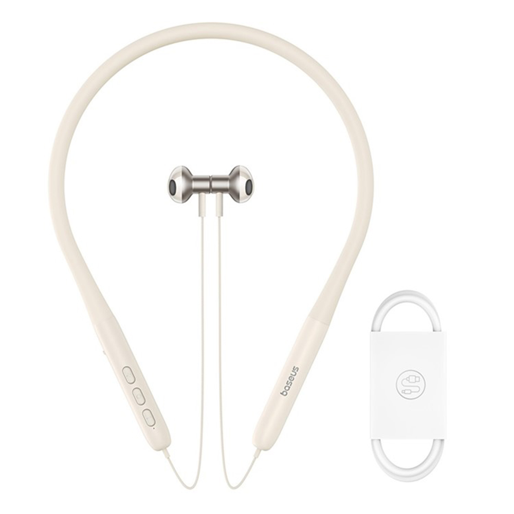 Baseus Bluetooth Slúchadlá Bowie P1 (A00025800223-Z1) - Polovičné In-ear nákrčník, Bluetooth 5.2 - Biela KF2316113