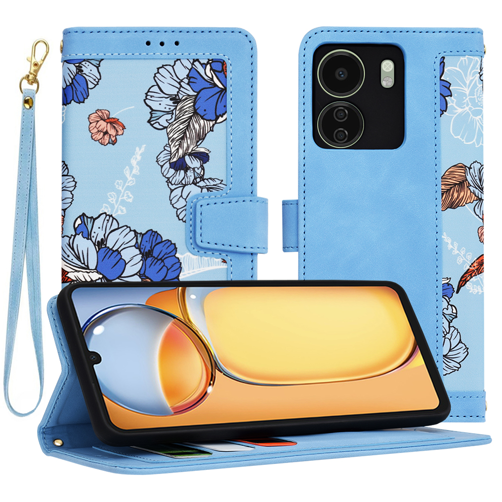Techsuit FlipCraft otvárací obal pre - Xiaomi Redmi 13C 4G / Poco C65 - Žiarivá modrá KF2328668
